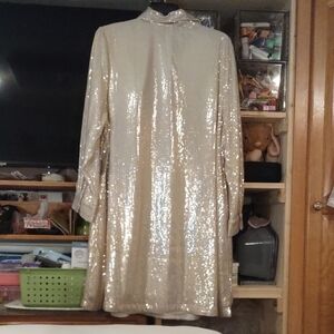 Elegant Sequin Dress in Cream